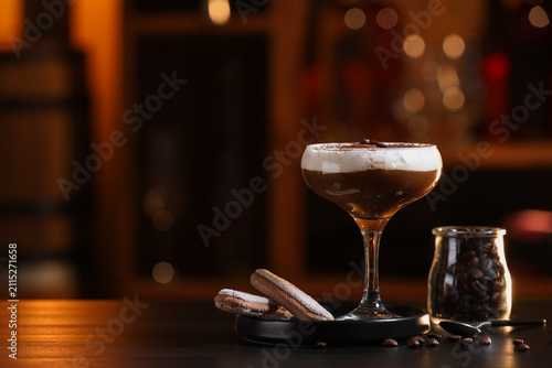 Glass of tasty tiramisu coc...