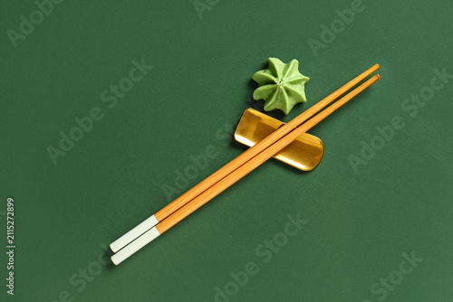 Wasabi paste and chopsticks...