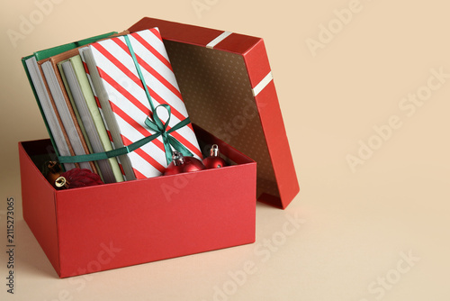 Gift box with Christmas bal...