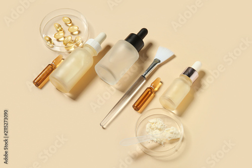 Pills, bottles of cosmetic ...