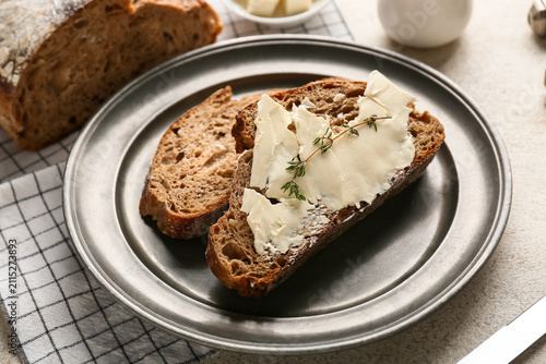 Plate with slices of fresh ...