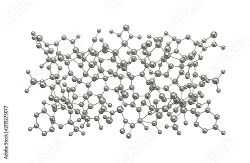 Bild auf Leinwand Metallic molecule cutout silver atom png chrome molecular structure cutout scien