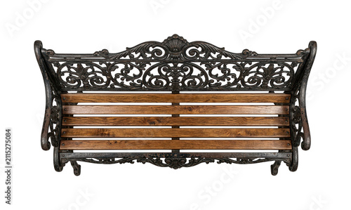 Foto Ornate bench png vintage bench png garden bench png cast iron bench png wooden b
