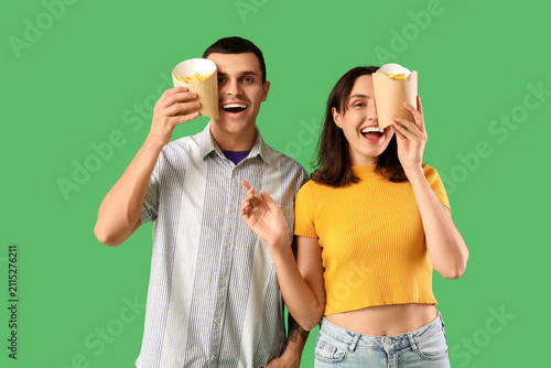 Young couple with french fr...