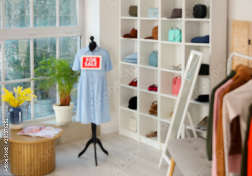 Blurred view of mannequin w...