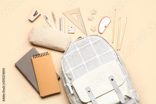 Stylish school backpack and...