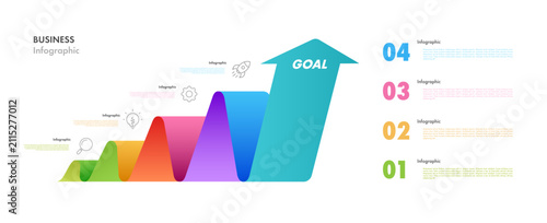 Arrow up timeline Infographic isometric for strategy, flowchart, milestone, business project development process, data visualization, marketing vector