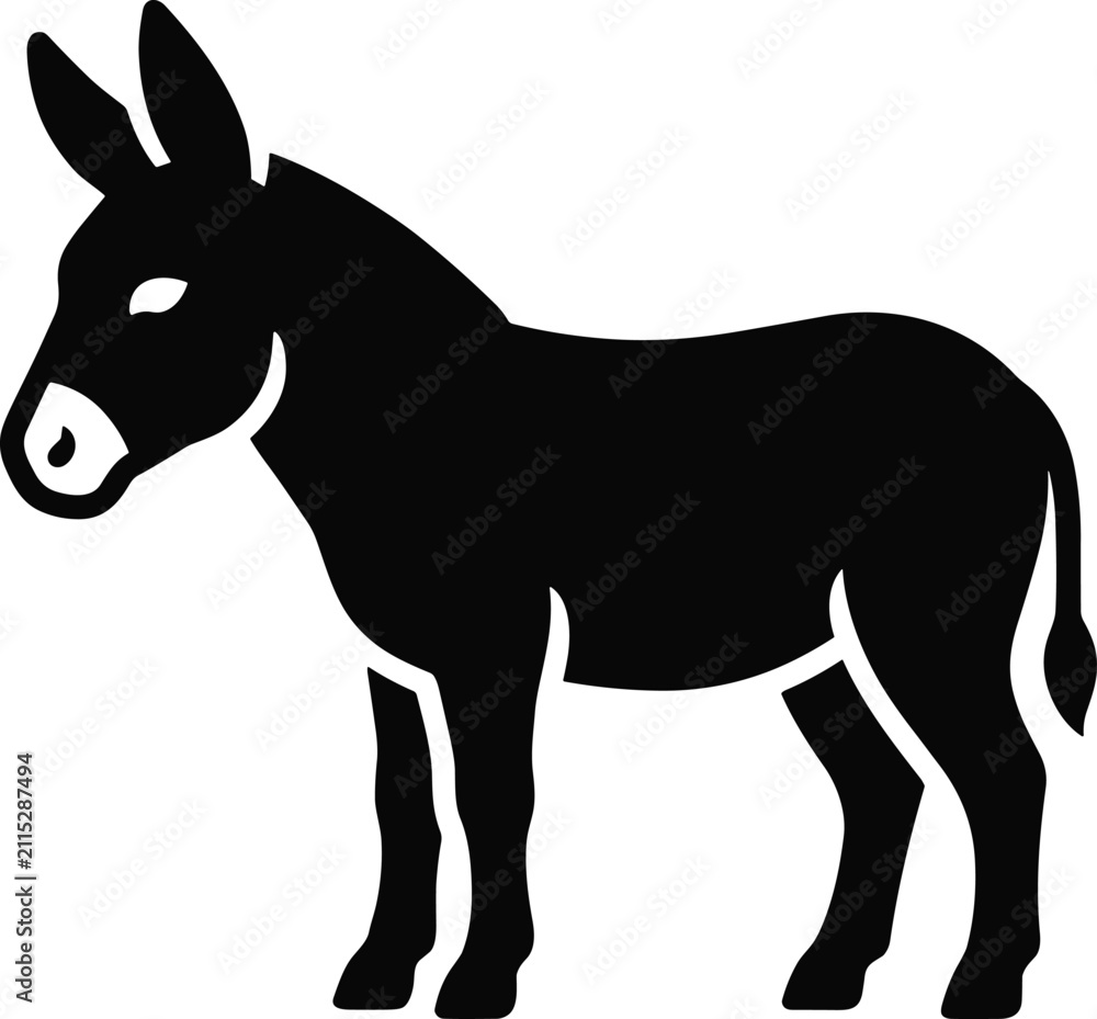 Fototapeta premium Donkey icon, simple style