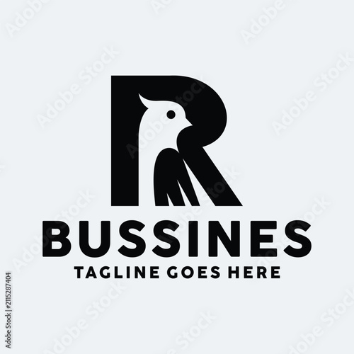 Letter R Bird Symbol Logo Vector Design