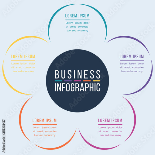 5 Steps Circle Infographic Design