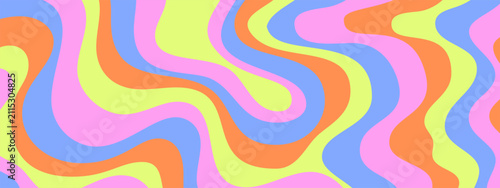 Abstract Psychedelic Groovy Colorful Pattern. Cool Y2k Wavy Texture Background. Retro Cute Backdrop.
