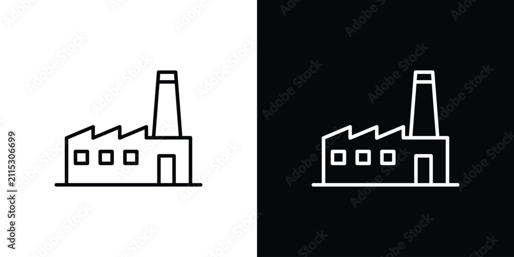 Obraz premium Factory icon line art symbols set