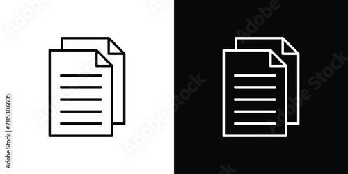 Photography Duplicate icon line art symbols set