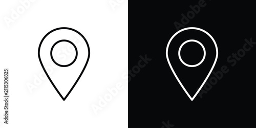 Bild auf Leinwand Gps icon line art symbols set