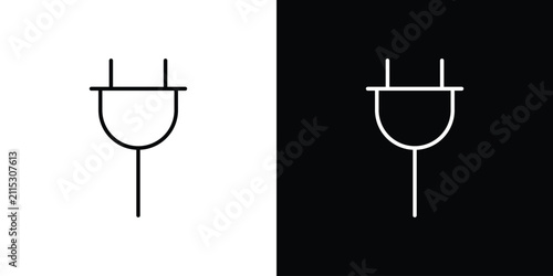 Foto Power plug icon line art symbols set