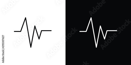 Konstfotografi Pulse icon line art symbols set