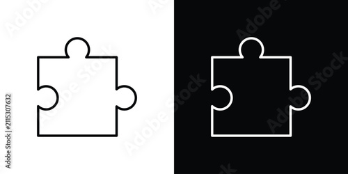 Foto Puzzle piece icon line art symbols set