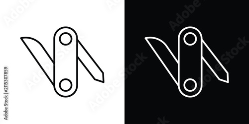 фотографія Swiss Knife icon line art symbols set