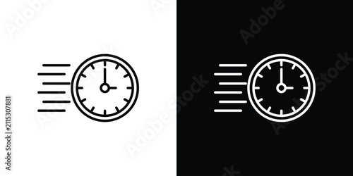 Foto Time fast icon line art symbols set