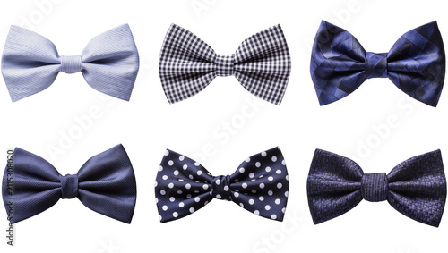 Quadro su tela Isolated collection of elegant formal men's bow ties in various colors and patterns