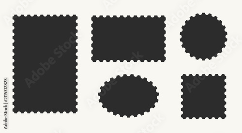 Foto Collection Stamp frame post for a vintage postcard design with a postal theme and an old postage stamp