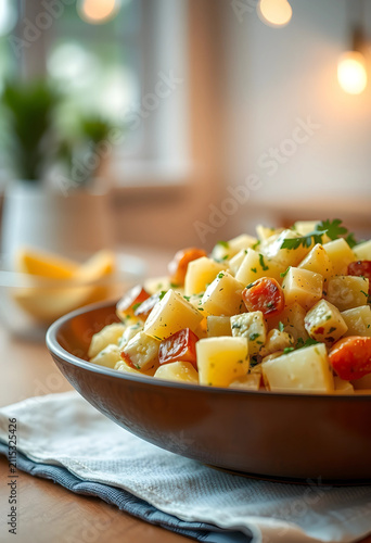 Freshly prepared potato sal...