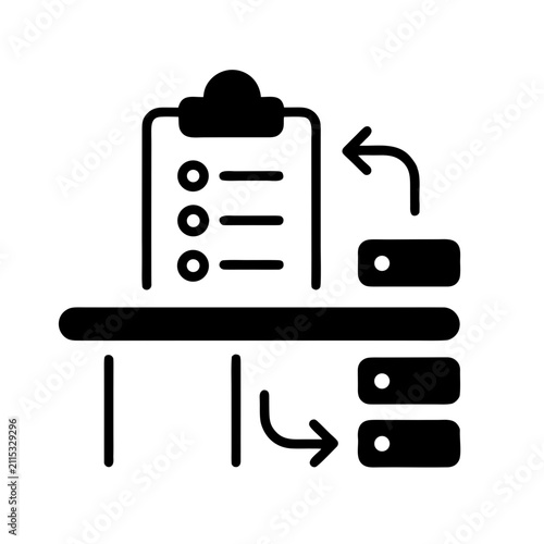 Project Management Workflow Checklist Flat Vector Icon