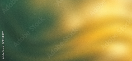 Abstract gradient forest green and gold background with grain noise texture