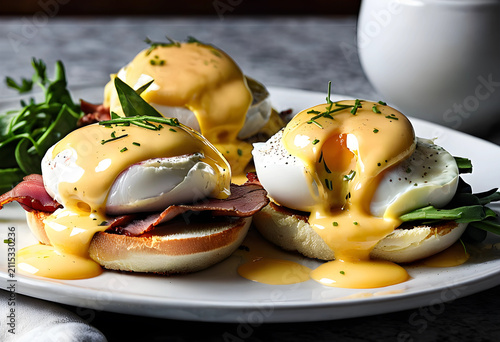 Classic eggs benedict with ...