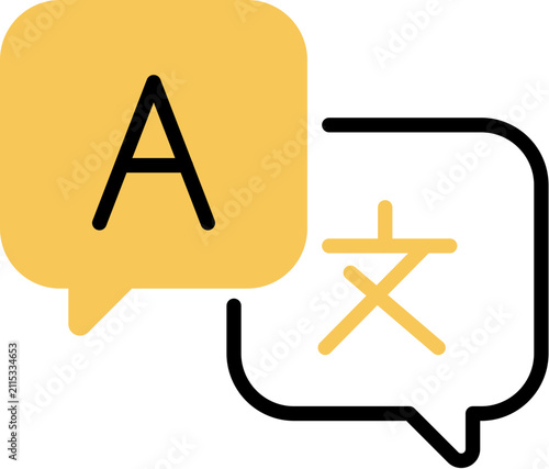 Foto Translation Language Service Line Icon