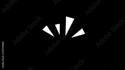Comic emphasis lines animation on transparent background. 