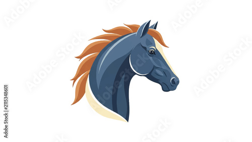 Illustration of a Horse Head Profile View.