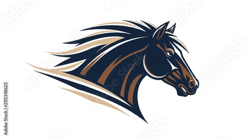 Foto Horse Head Logo Design Illustration.