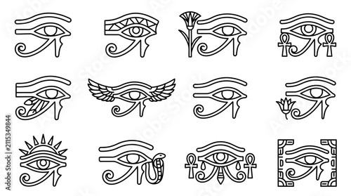 Ancient Egyptian Eye of Horus Symbols Collection