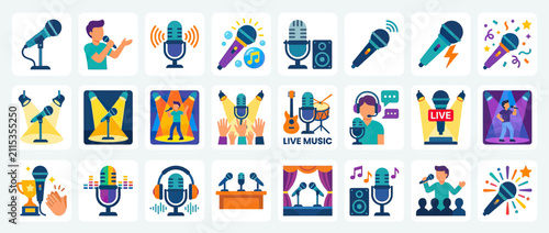 Microphone Icons Collection for Performance and Broadcasting