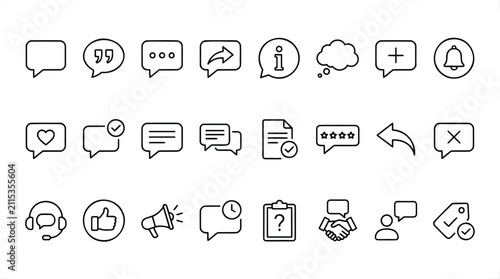 Communication icons in speech bubbles during a digital conversation on a white background vector illustration