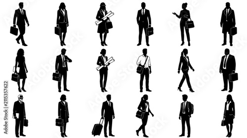 Diverse Business Professionals Conveying Movement and Interaction in a Modern Corporate Environment