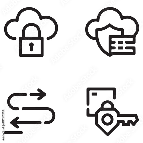 Four black and white representing communication and connectivity concepts