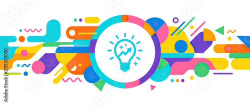 Bright Idea Concept with Abstract Colorful Shapes