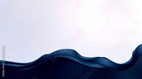 Abstract Blue Wave Background, Minimal Navy Gradient, Modern Corporate Banner with Copy Space
