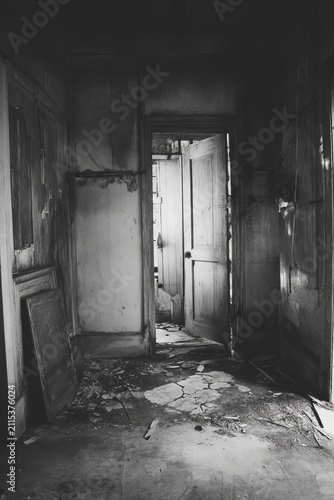Eerie Abandoned Interior - A Glimpse into Decay and Forgotten Spaces.