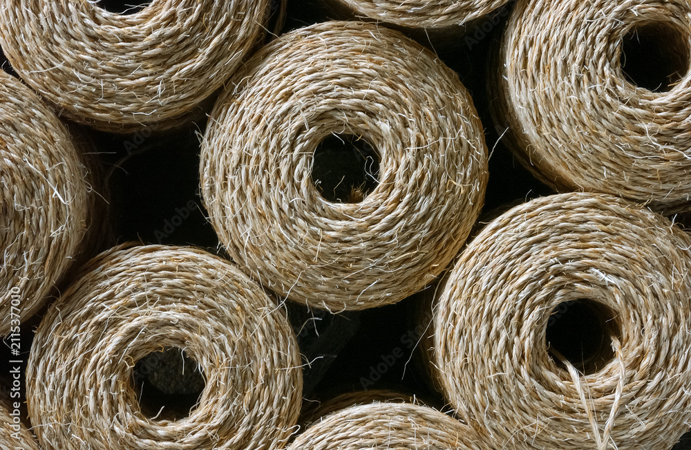 Obraz premium Sisal Twine Spools Background