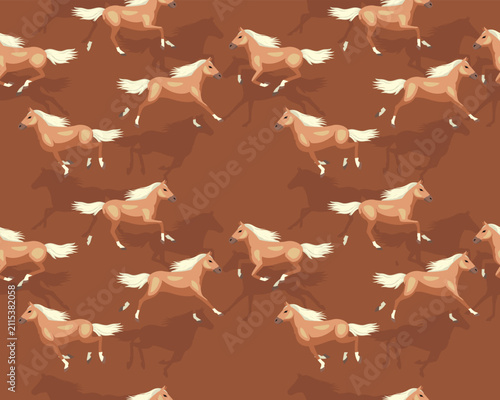 Palomino Horse Running Seamless Pattern Background Wallpaper