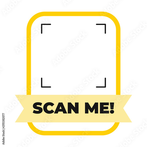 Scan Me QR Code Label Vector, Modern Call to Action Sticker and Sign Set. Colorful Isolated