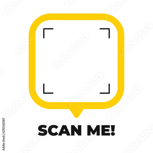 Scan Me QR Code Label Vector, Modern Call to Action Sticker and Sign Set. Colorful Isolated