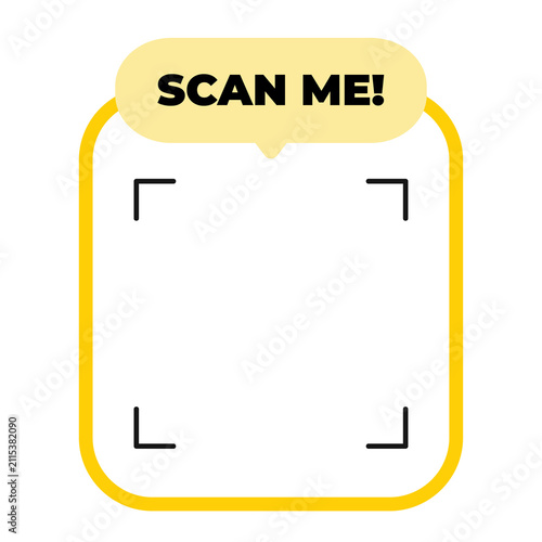 Scan Me QR Code Label Vector, Modern Call to Action Sticker and Sign Set. Colorful Isolated