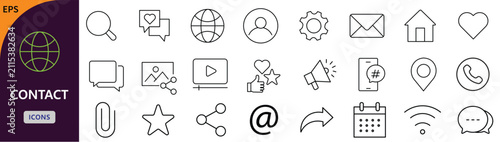 Cuadro en lienzo Contact icon set