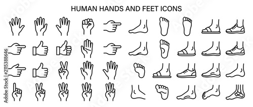 Konstfotografi Collection of Human Hand and Foot Icons