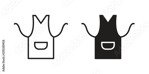 Fotografie Apron icon line artwork pack