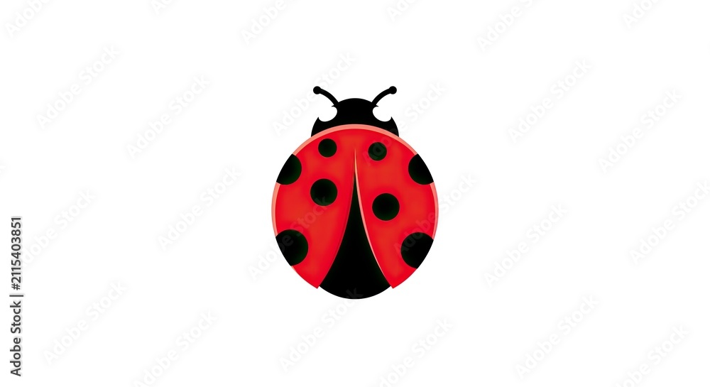 Fototapeta premium Vibrant red ladybug illustration isolated on white background for design